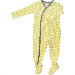 Footed Union Suit in Tipped Triangles